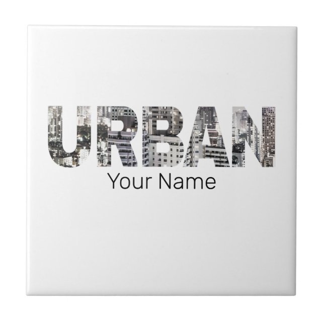 Azulejo Diseño de cosecha de capital urbano en urbanizació (Frente)