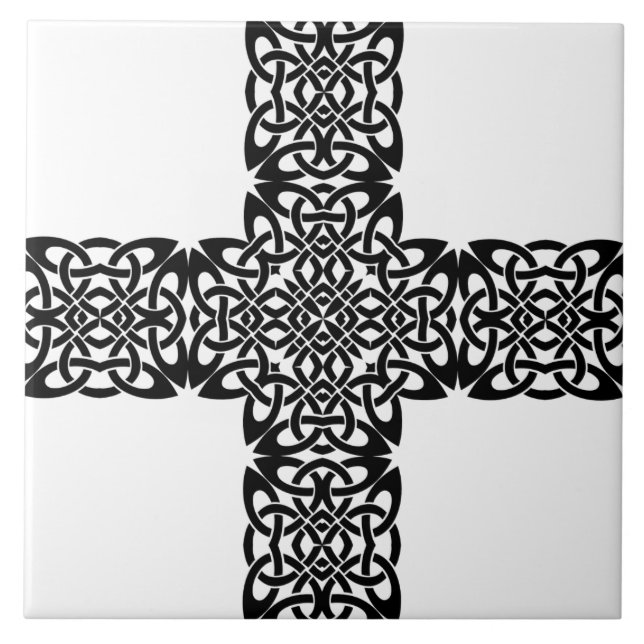Azulejo Diseño de Cruz de Arte Oscuro (Frente)