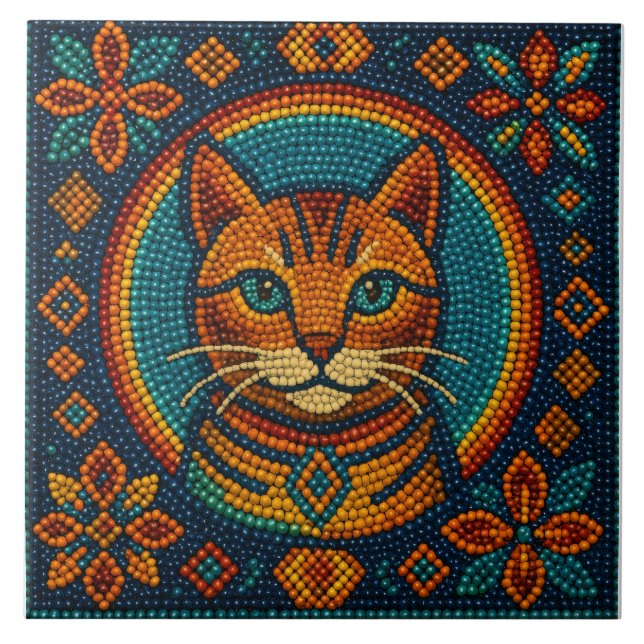 Azulejo Diseño de cuentas de Kitty (Frente)