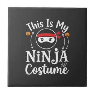 Azulejo Diseño de disfraz de ninja divertido para Hallowee