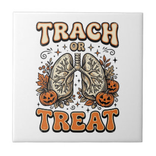 Azulejo Diseño de enfermera de Halloween de traqueostomía 
