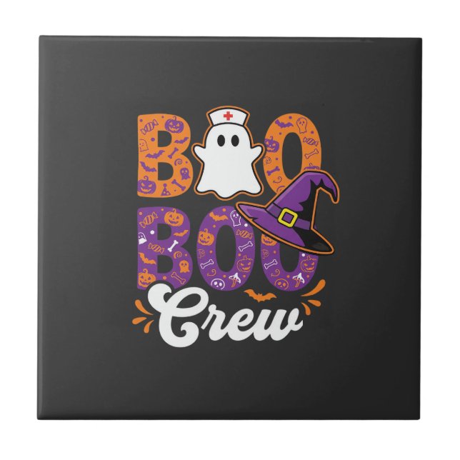 Azulejo Diseño de fantasma de enfermera de Halloween de Bo (Frente)