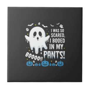 Azulejo Diseño de fantasma de Halloween asusté mis pantalo
