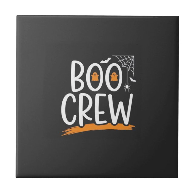 Azulejo Diseño de fantasma de Halloween Boo Crew_1 (Frente)
