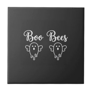 Azulejo Diseño de fantasma de Halloween de abejas boo