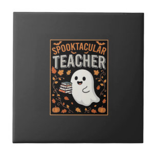 Azulejo Diseño de fantasma de Halloween para profesores Sp