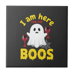 Azulejo Diseño de fantasmas de vino de Halloween