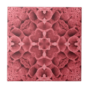 Azulejo Diseño de flor de esquina geométrica rosa panal de