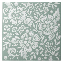 Diseño de flor floral blanca verde de sabio bonito