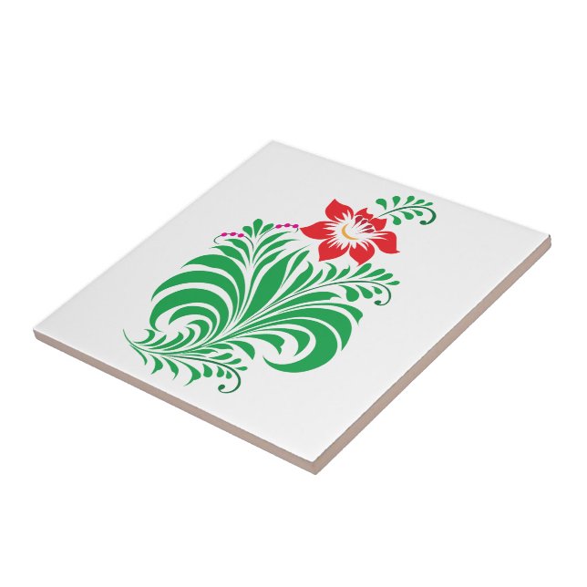 Azulejo Diseño de Flor Ornamental – Elegante (Lado)