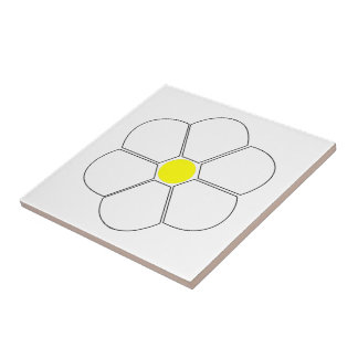 Azulejo Diseño de flores blancas