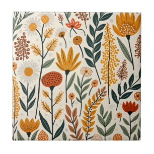 Azulejo Diseño de Flores Botánicas Boho Plantas 390