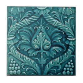 Azulejo Diseño de flores de estilo Art Nouveau azul