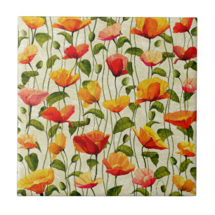 Azulejo Diseño de flores de primavera