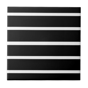 Azulejo Diseño de franjas en blanco y negro