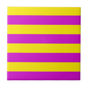 Azulejo Diseño de franjas moradas y amarillas