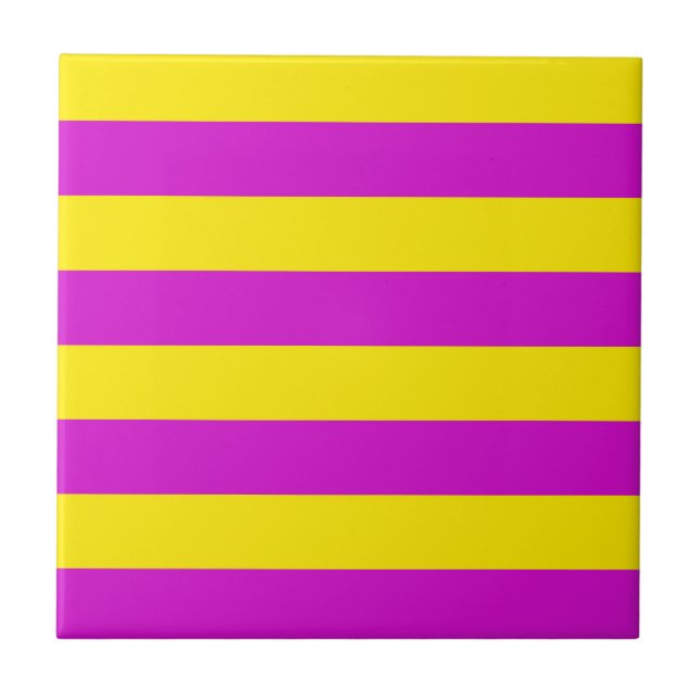 Azulejo Diseño de franjas moradas y amarillas (Frente)