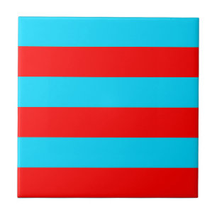 Azulejo Diseño de franjas rojas y azules