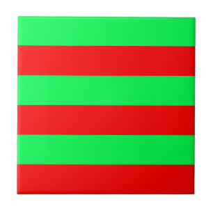 Azulejo Diseño de franjas rojas y verdes