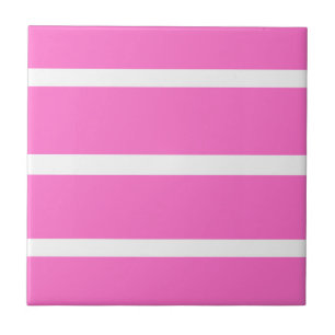 Azulejo Diseño de franjas rosadas y blancas