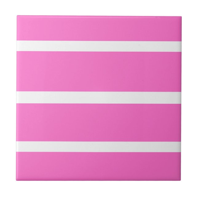 Azulejo Diseño de franjas rosadas y blancas (Frente)
