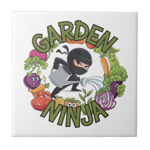 Azulejo Diseño de Garden Ninja - Gráficos Divertidos de Ja