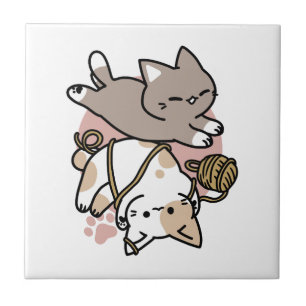 Azulejo Diseño de Gatos Lindos y Juguetones – Arte Diverti