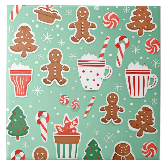 Azulejo Diseño de Gingerbread para navidades (Frente)