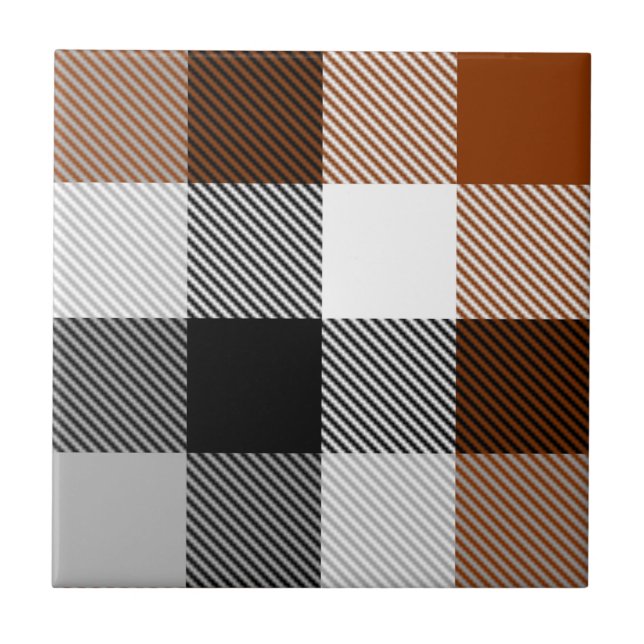 Azulejo Diseño de Gingham Black Twill Gingham (Frente)