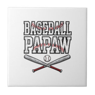 Azulejo Diseño de grabado vintage de Papaw de béisbol_1