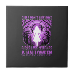 Azulejo Diseño de Halloween Chicas Como Brujas