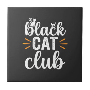 Azulejo Diseño de Halloween del Club Gato Negro