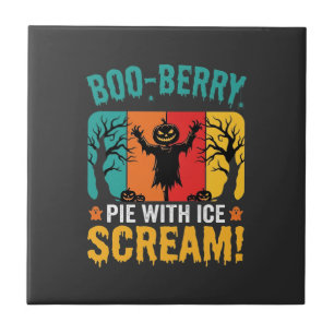 Azulejo Diseño de helado de Halloween de pastel de Boo-Ber