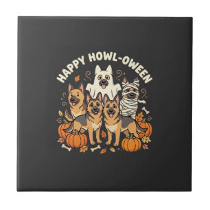 Azulejo Diseño de Howl-Oween de Halloween del fantasma del