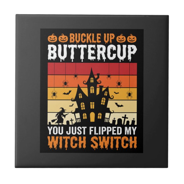 Azulejo Diseño de interruptor de bruja abróchate Buttercup (Frente)