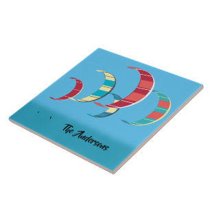 Azulejo Diseño de Kiteboard Azul