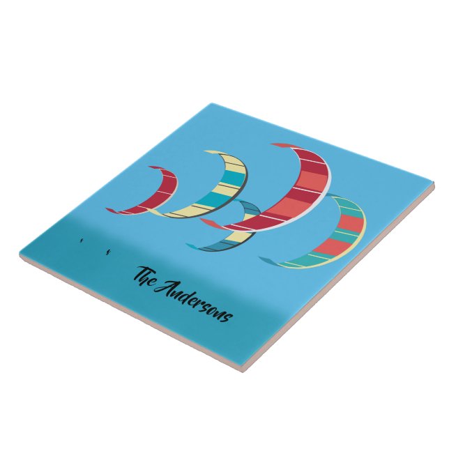 Azulejo Diseño de Kiteboard Azul (Lado)