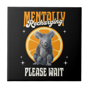 Azulejo Diseño de Koala Introvertido Recargándose Mentalme