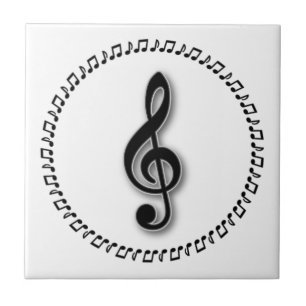 Azulejo Diseño de la nota de la música del Clef agudo