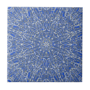 Azulejo Diseño de la rueda de estrellas geométrica de oro