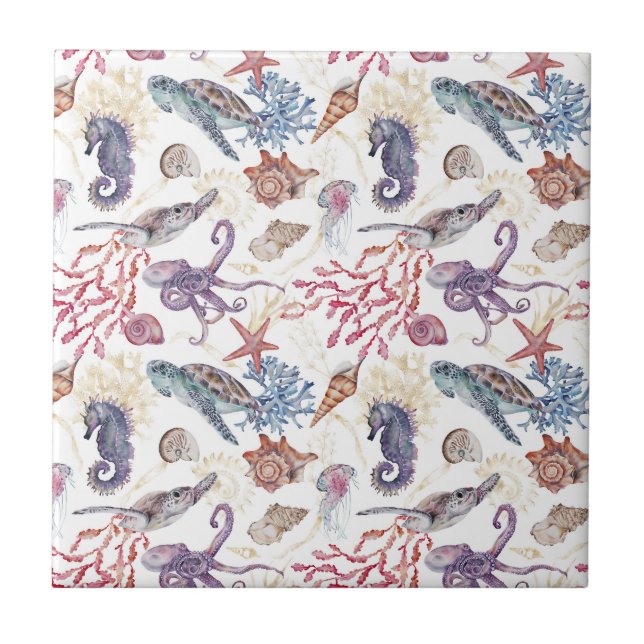 Azulejo Diseño de la serie de composición de acuarela suba (Frente)