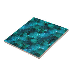 Azulejo Diseño de la serie Galaxia Verde azulada 6