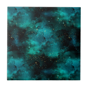 Azulejo Diseño de la serie Galaxia Verde Azulado 1