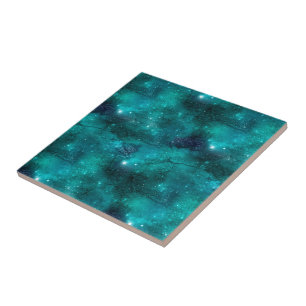 Azulejo Diseño de la serie Galaxia Verde Azulado 8 