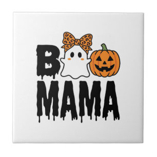 Azulejo Diseño de lazo de calabaza fantasma de Halloween B