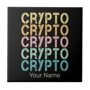 Azulejo Diseño De Letras De Cripto Retro Para Criptodivisa