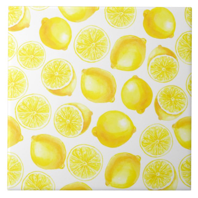 Azulejo Diseño de limones acuarelas (Frente)