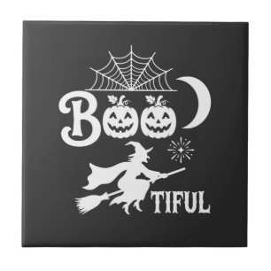 Azulejo Diseño de luna de bruja de Halloween Bootiful_1