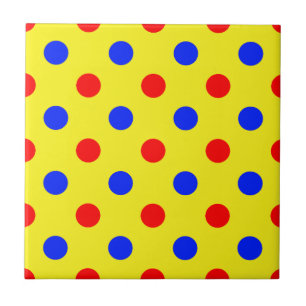 Azulejo Diseño de lunares amarillos rojos y azules