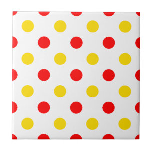 Azulejo Diseño de lunares blancos rojos amarillos 